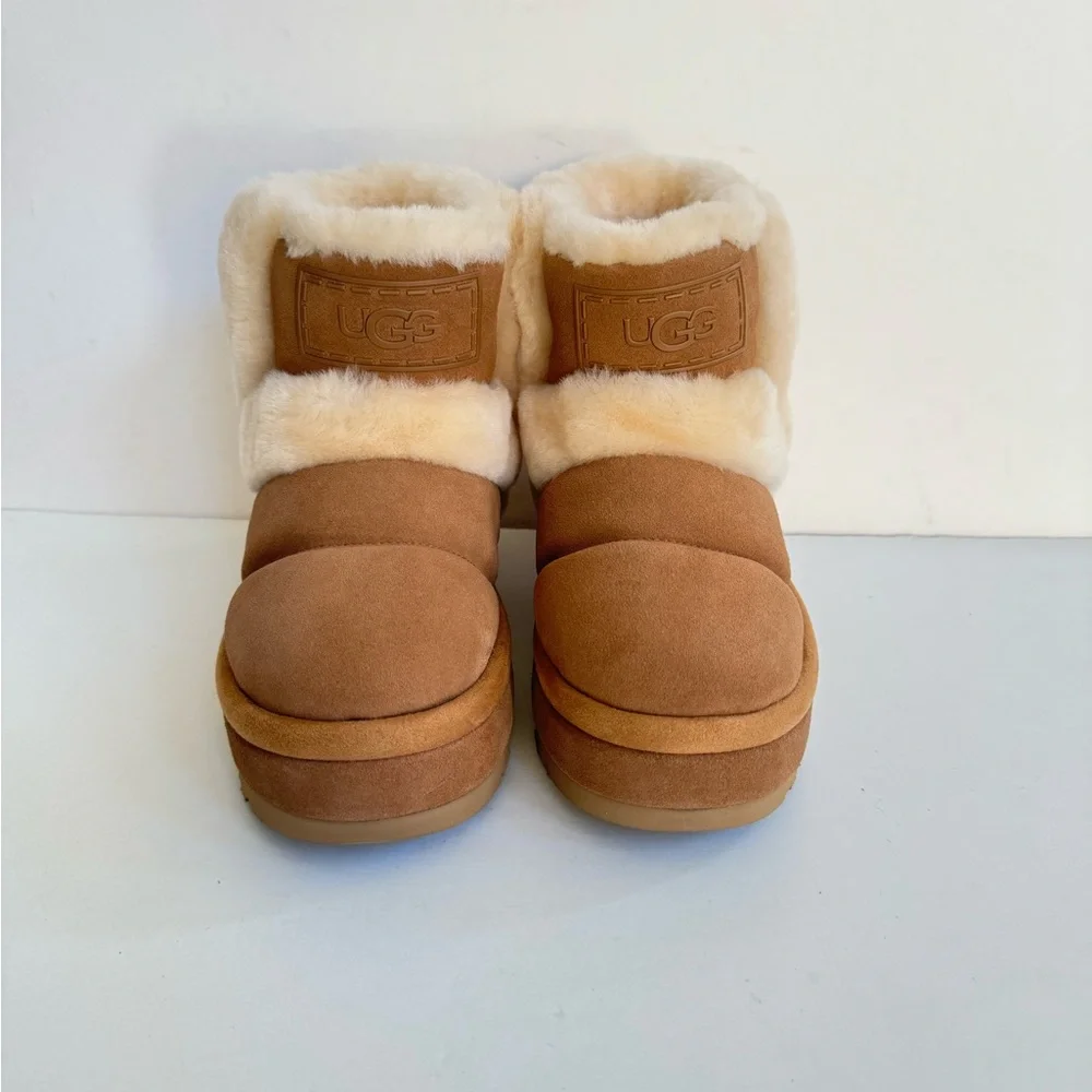 UGG CLASSIC CHILLAPEAK CHESTNUT SPILL SEAMS PLATFORM BOOTS US 11 / EU 42 / UK 9